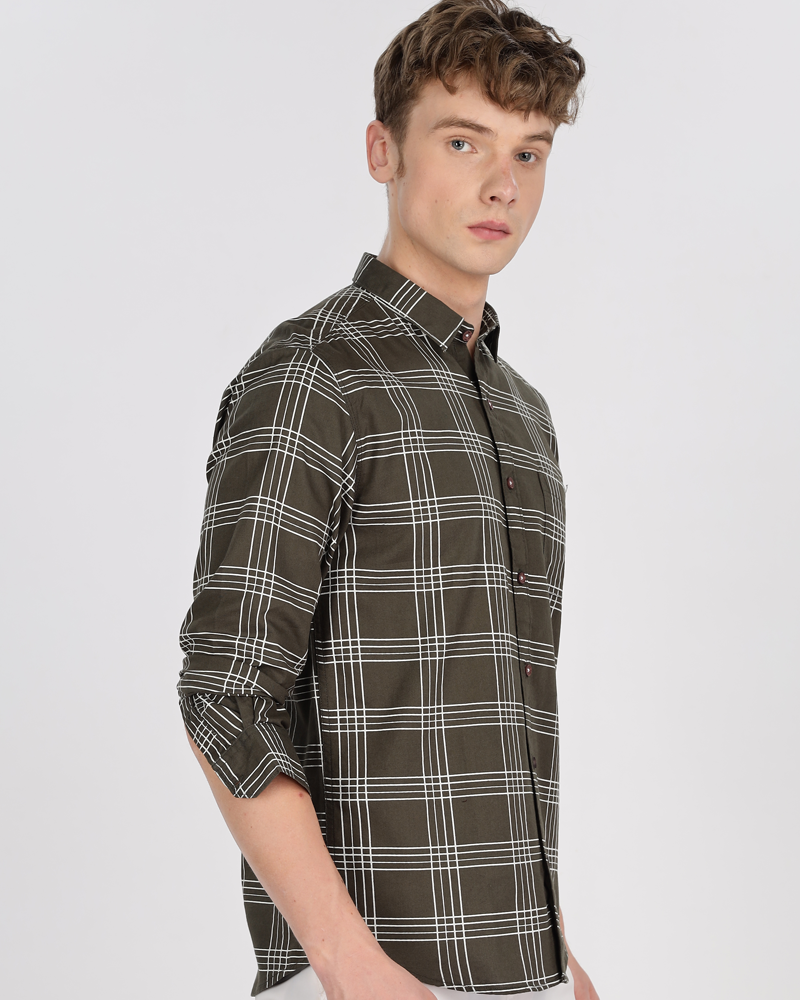 Men's Checks Cotton Regular Fit Shirt MS3