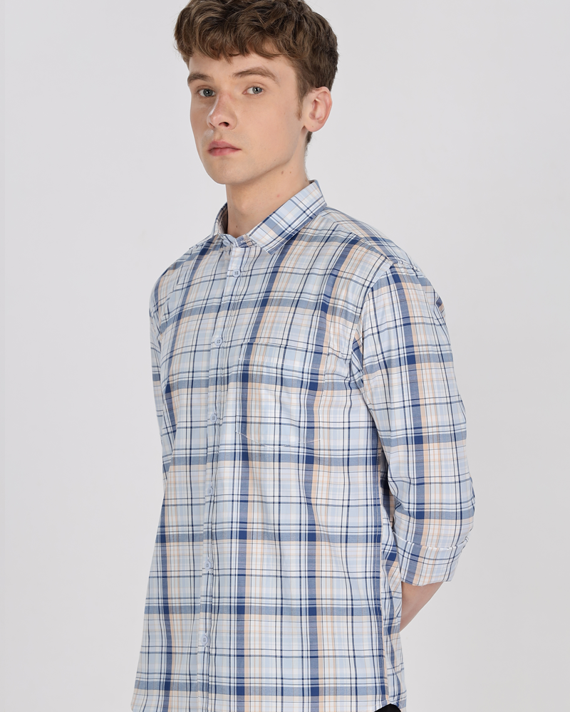 Men's Checks Cotton Regular Fit Shirt MS1