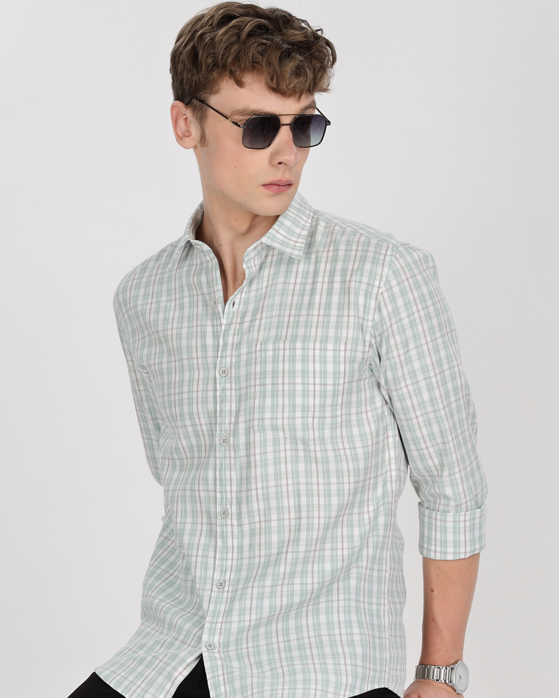Men's Checks Cotton Regular Fit Shirt MS5