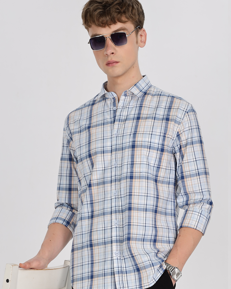 Men's Checks Cotton Regular Fit Shirt MS1