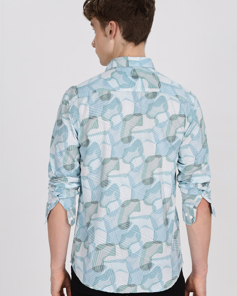 Men's Pattern Cotton Regular Fit Shirt MS4