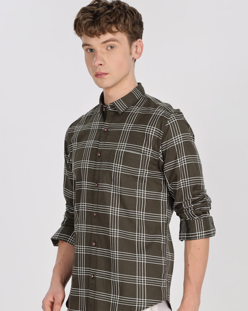 Men's Checks Cotton Regular Fit Shirt MS3