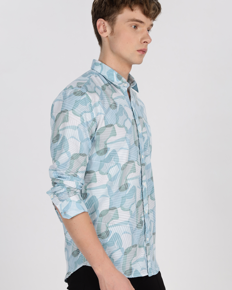 Men's Pattern Cotton Regular Fit Shirt MS4