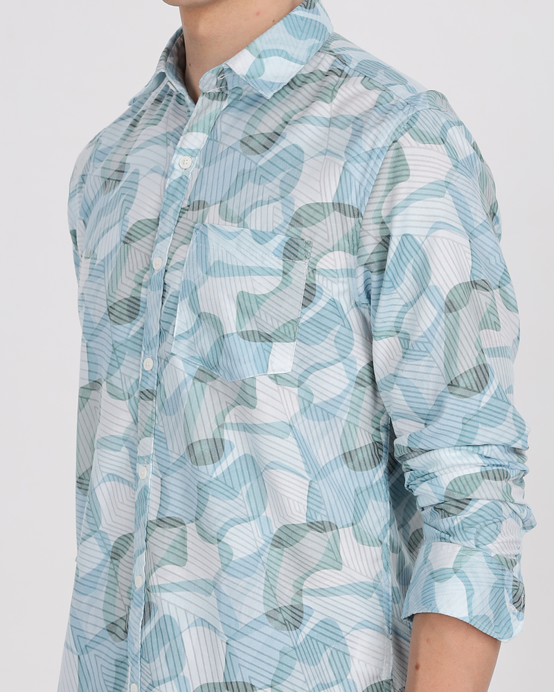 Men's Pattern Cotton Regular Fit Shirt MS4