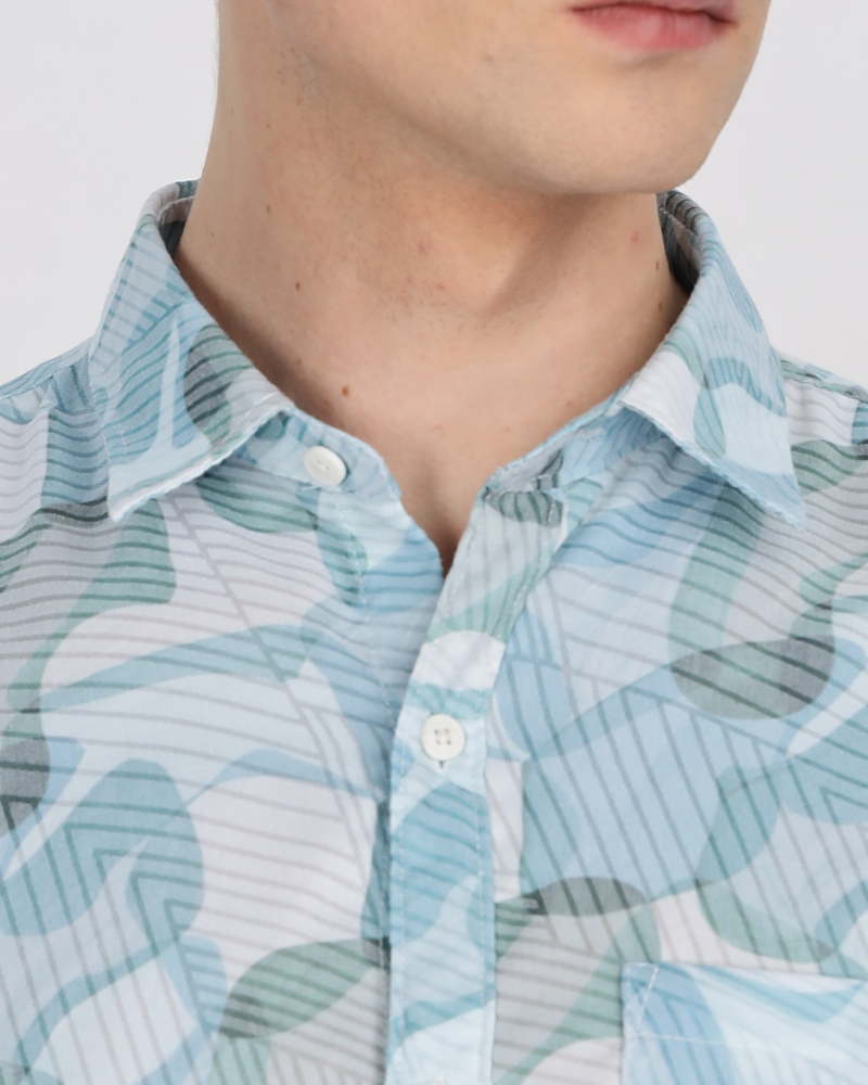 Men's Pattern Cotton Regular Fit Shirt MS4