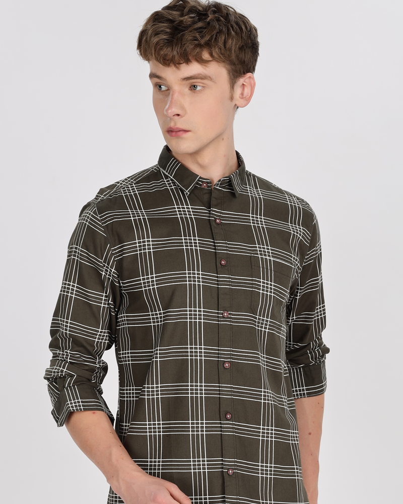 Men's Checks Cotton Regular Fit Shirt MS3