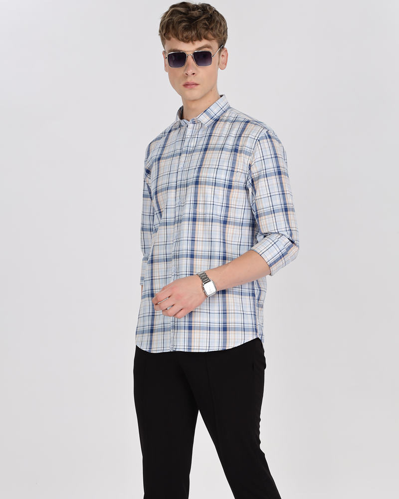 Men's Checks Cotton Regular Fit Shirt MS1