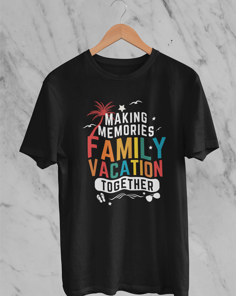 Family Vacation Making Memories T-shirt - Premium 100% Cotton Round Neck T-Shirt