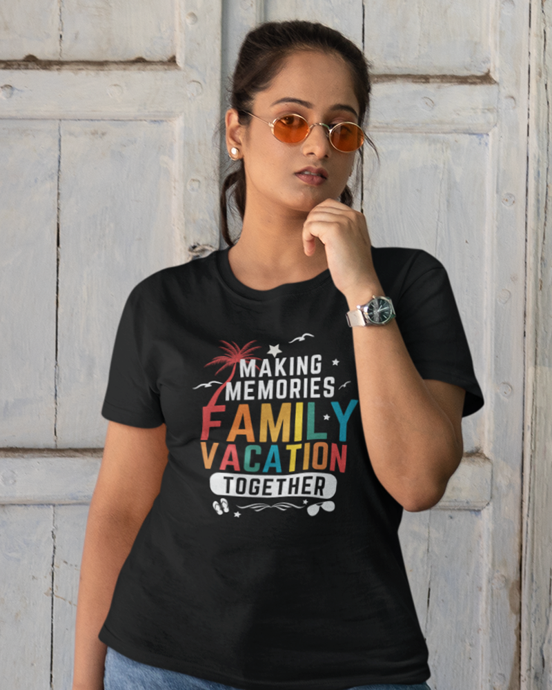 Family Vacation Making Memories T-shirt - Premium 100% Cotton Round Neck T-Shirt