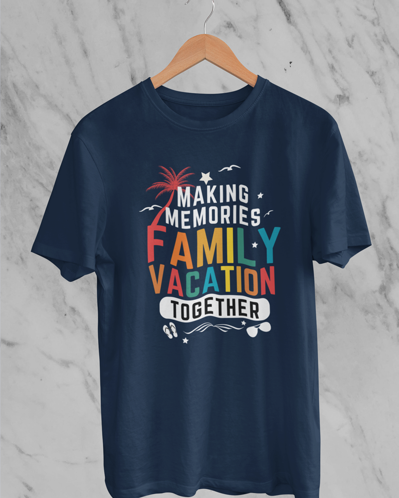 Family Vacation Making Memories T-shirt - Premium 100% Cotton Round Neck T-Shirt