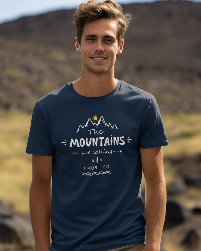The Mountains are calling i must go - Unisex 100% Premium cotton T-Shirt