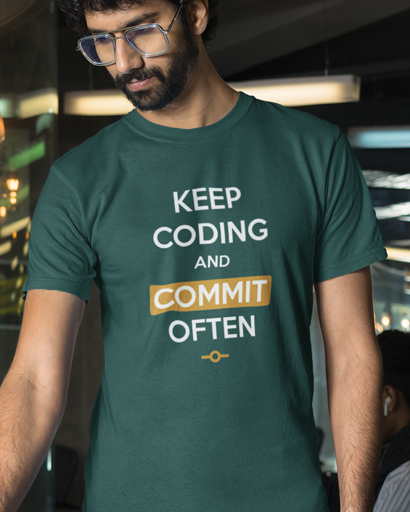 Keep calm & Commit Often - Programmer / Developer Unisex Cotton T-Shirt