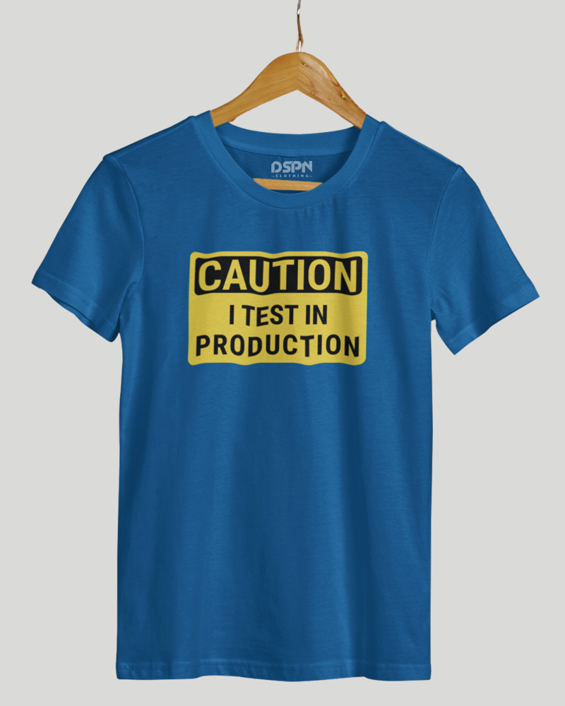 Caution - I text in Production - Programmer Premium Unisex T-shirt
