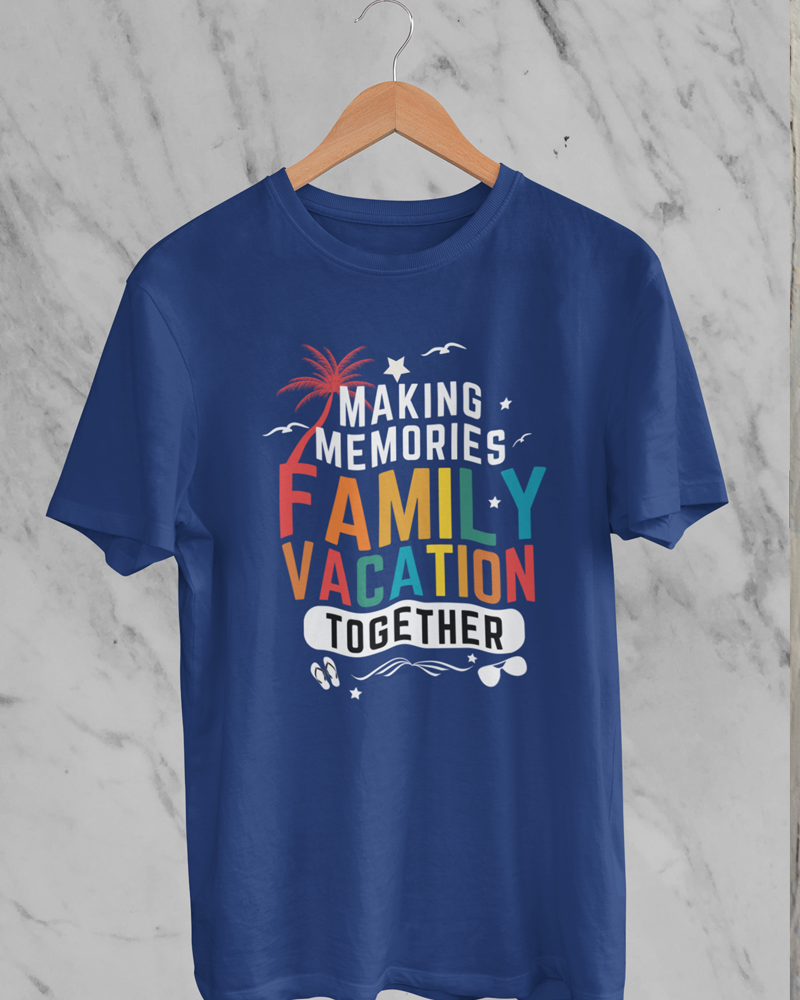 Family Vacation Making Memories T-shirt - Premium 100% Cotton Round Neck T-Shirt