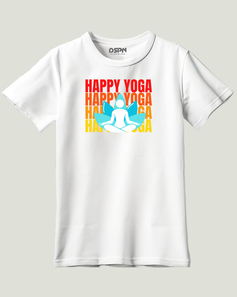 Happy Yoga - Unisex premium cotton Half sleeves T-Shirt
