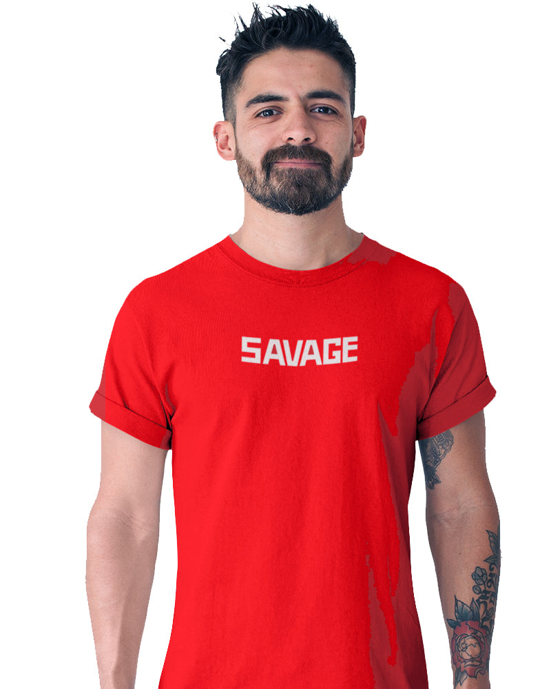 03 - Savage Anime - Short Sleeves T Shirt - Maroon
