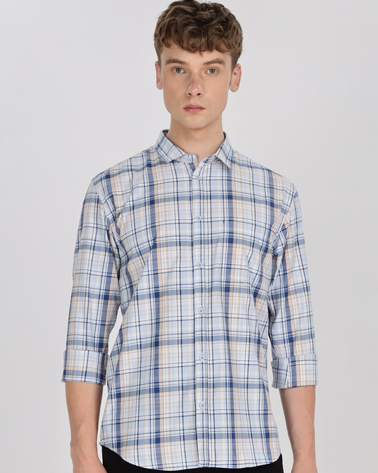 Men's Checks Cotton Regular Fit Shirt MS1
