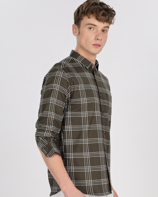 Men's Checks Cotton Regular Fit Shirt MS3