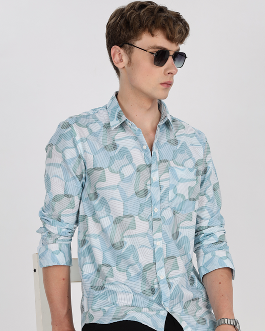 Men's Pattern Cotton Regular Fit Shirt MS4