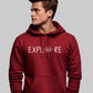 Explore Theme - Men's Maroon Hoodie