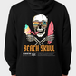 Beach Skull - Men Pullover drawstring hoodie with kangaroo pocket.