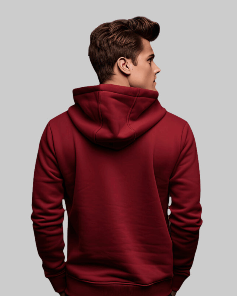 Explore Theme - Men's Maroon Hoodie