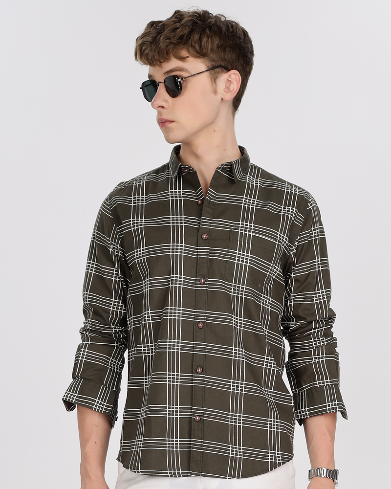 Men's Checks Cotton Regular Fit Shirt MS3