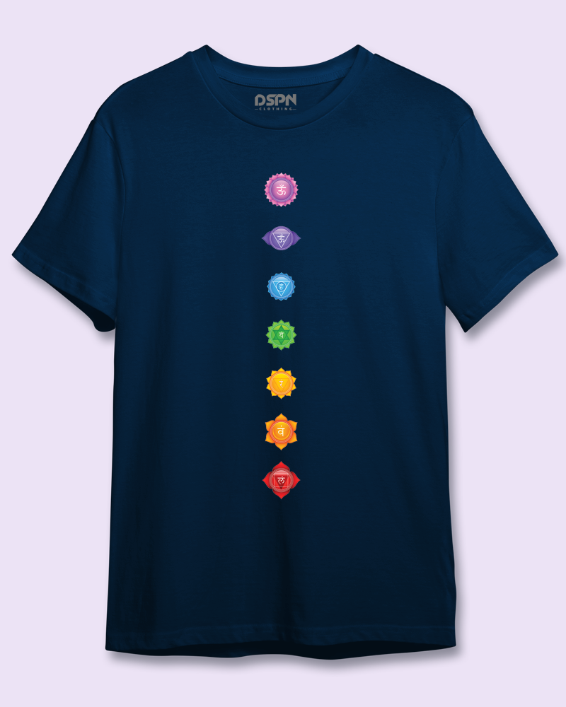 Yoga Chakras - Unisex T-Shirt - Premium cotton Bio washed Half sleeve