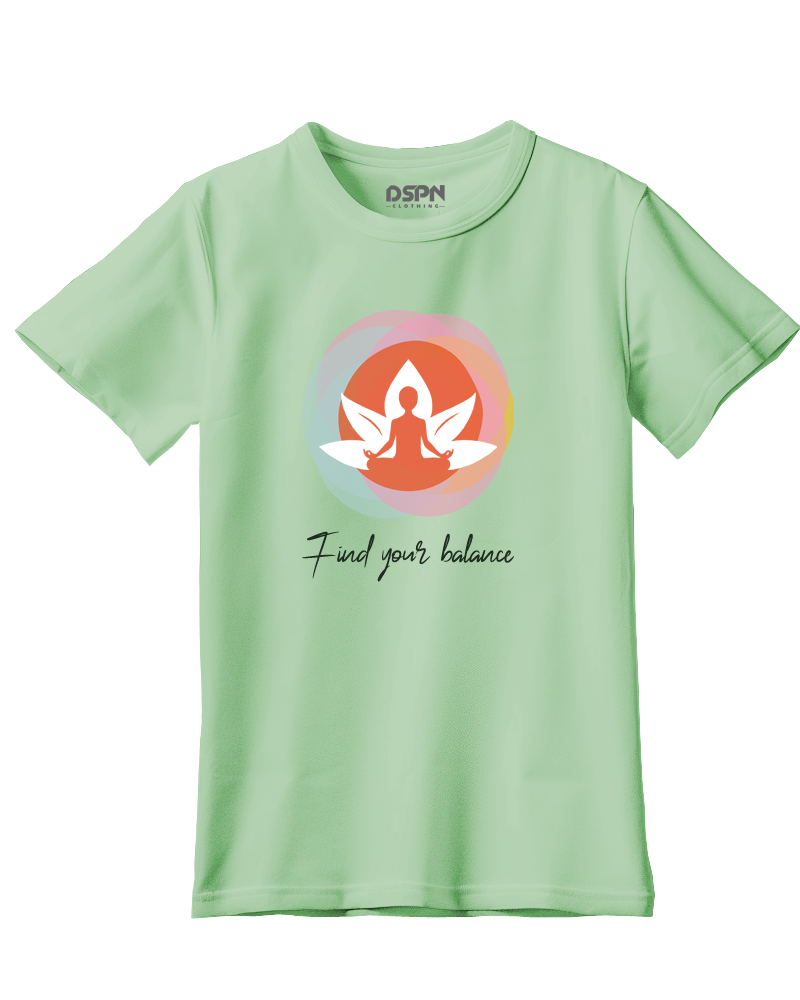 Find your balance - Unisex Yoga T-Shirt, Round neck premium half sleeves T-Shirt