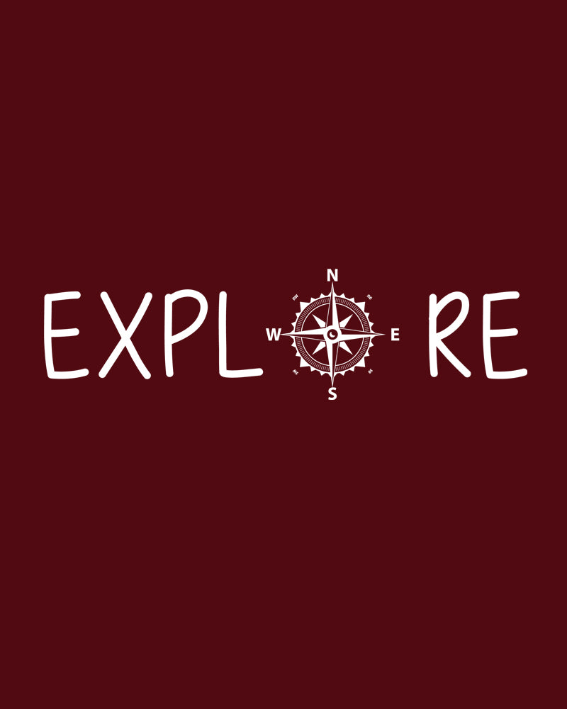 Explore Theme - Men's Maroon Hoodie