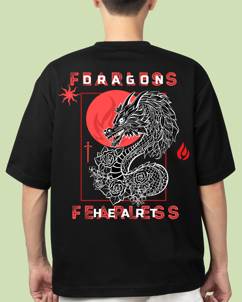 Fearless Dragon - Oversize premium quality 100% cotton T-Shirt