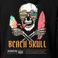 Beach Skull - Men Pullover drawstring hoodie with kangaroo pocket.