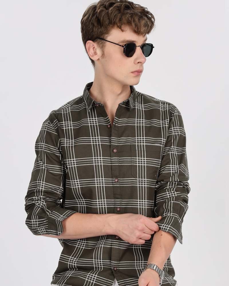 Men's Checks Cotton Regular Fit Shirt MS3