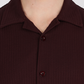 Men textured shirt - Maroon cuban collored