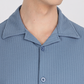 Men textured shirt - Blue cuban collored
