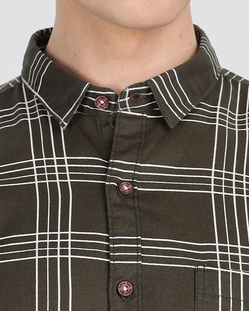 Men's Checks Cotton Regular Fit Shirt MS3