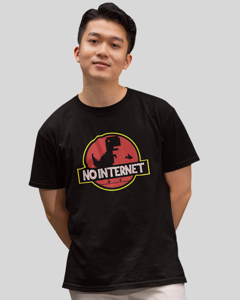 No Internet - Fun premium cotton half sleeve t-shirt