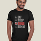 Eat-Sleep-Debug-Repeat - Unisex premium round neck cotton T-Shirt
