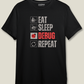 Eat-Sleep-Debug-Repeat - Unisex premium round neck cotton T-Shirt