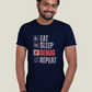 Eat-Sleep-Debug-Repeat - Unisex premium round neck cotton T-Shirt
