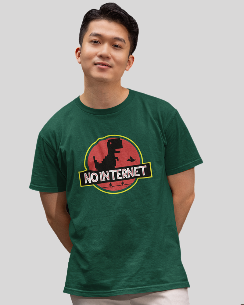 No Internet - Fun premium cotton half sleeve t-shirt