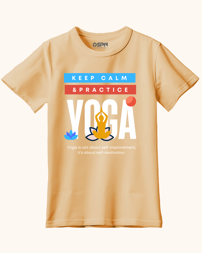 Keep Calm & Practice Yoga - Unisex 100% premium half sleeves cotton t-shirt