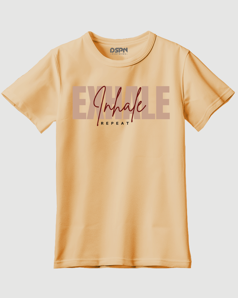 Inhale, Exhale - Unisex Premium 100% Cotton Half-sleeve Yoga T-Shirt.