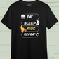 Eat Sleep Ride Repeat -100% Cotton Half sleeves Biker T-Shirt