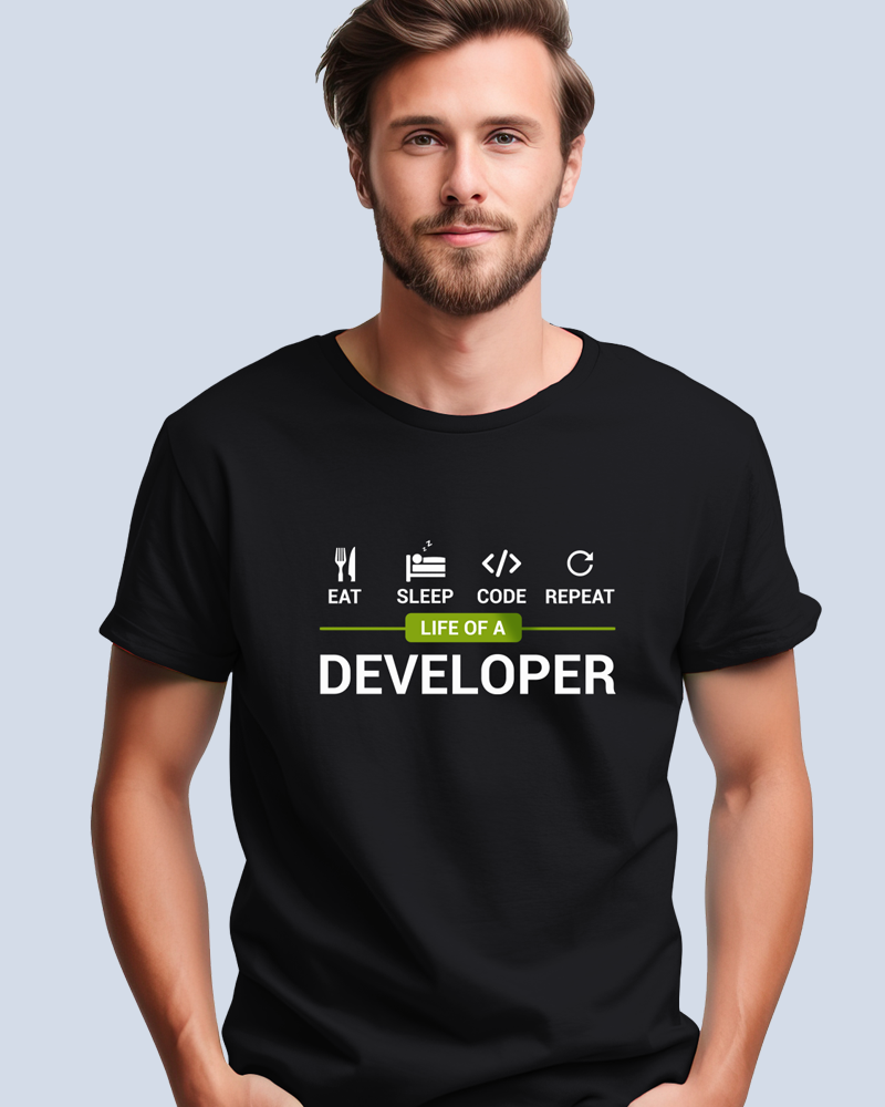 Life of a Developer - Programmer / Developer Unisex Cotton T-Shirt