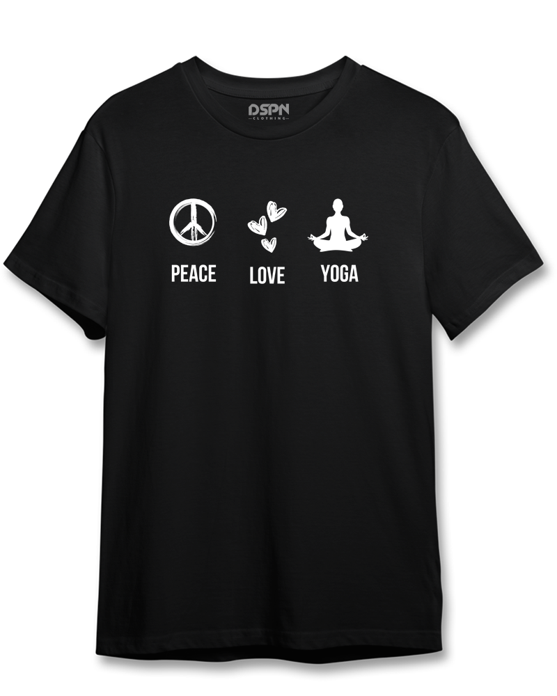 Peac-Love-Yoga Premium cotton Yoga T-Shirt