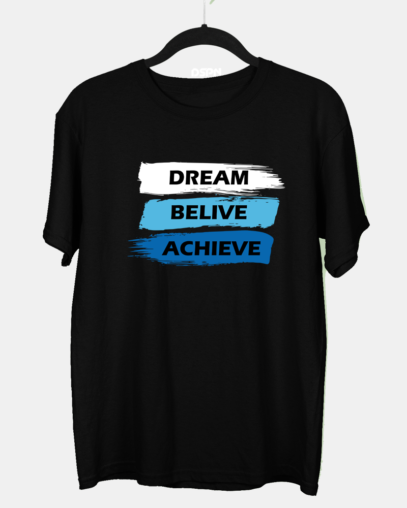 Dream-Believe-Achieve - Men's short sleeve round neck 100% cotton T-Shirt