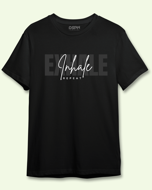 Inhale, Exhale - Unisex Premium 100% Cotton Half-sleeve Yoga T-Shirt.