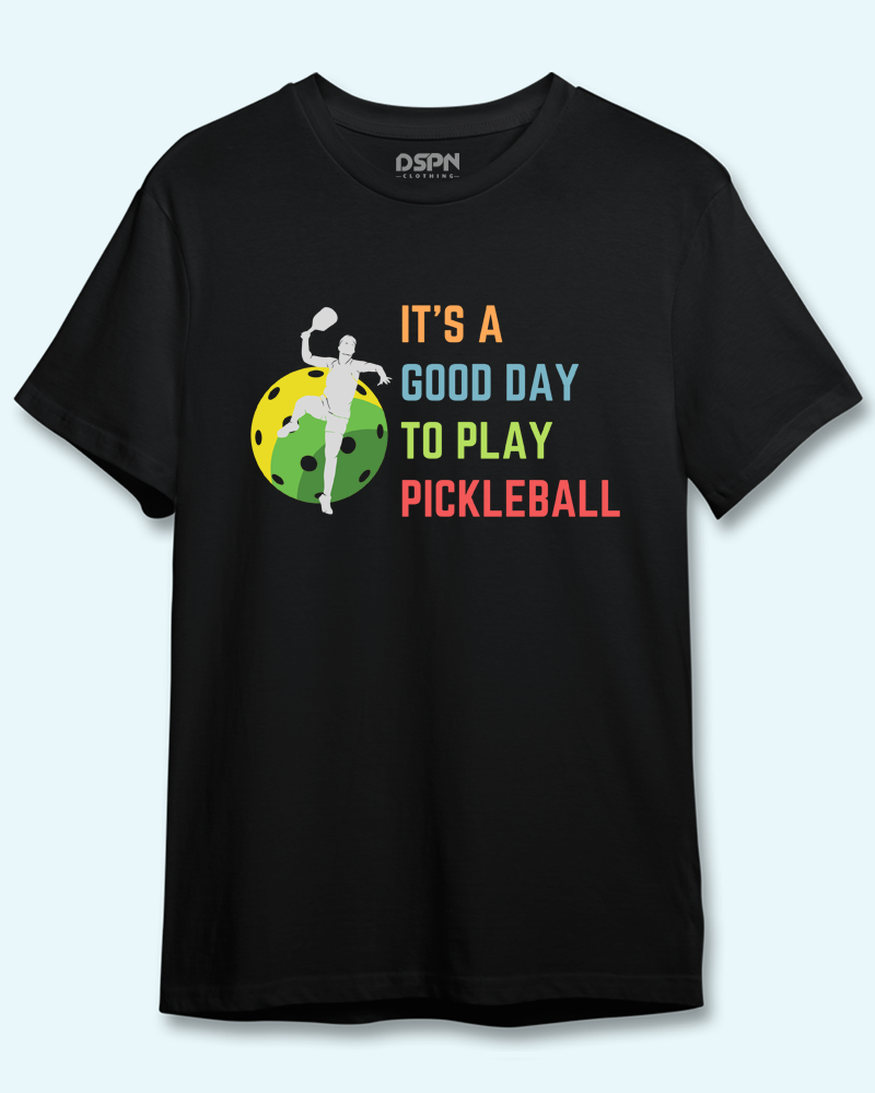 It's a good day to play Pickleball - Premium 100% Cotton Round Neck Biker T- Shirt