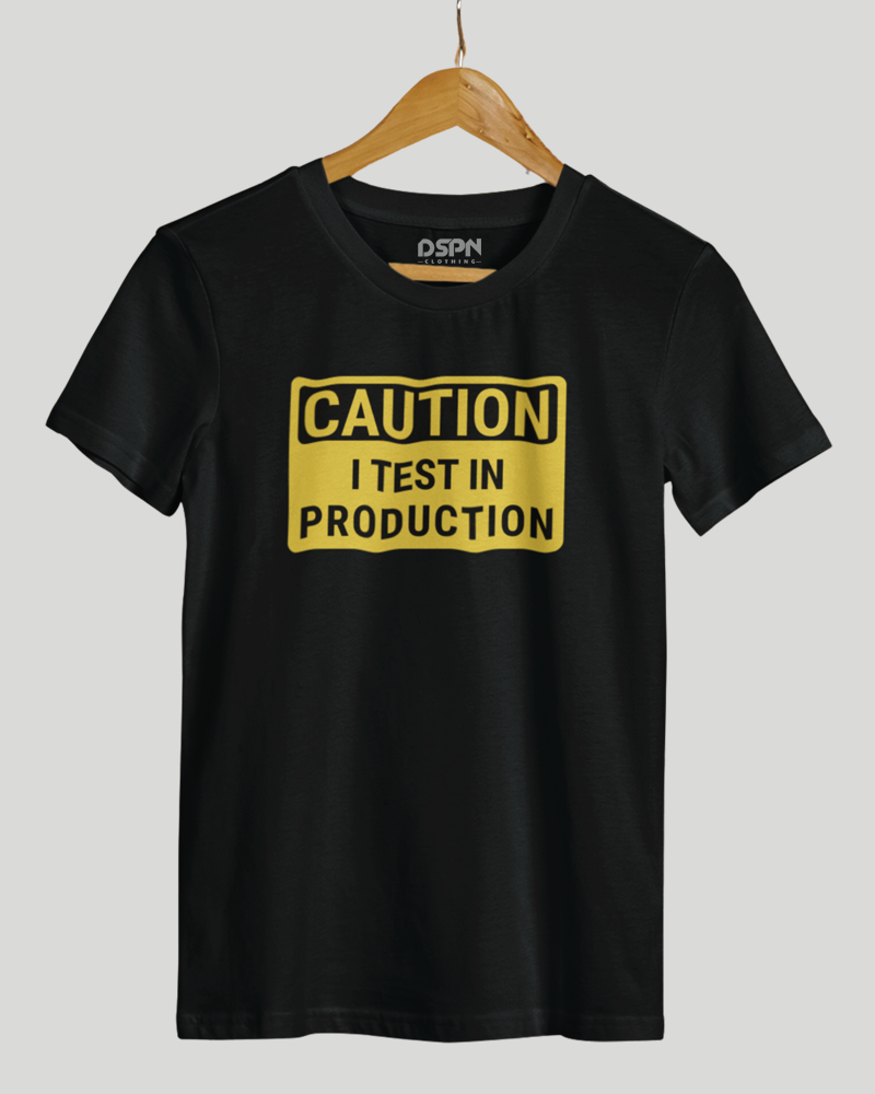Caution - I text in Production - Programmer Premium Unisex T-shirt